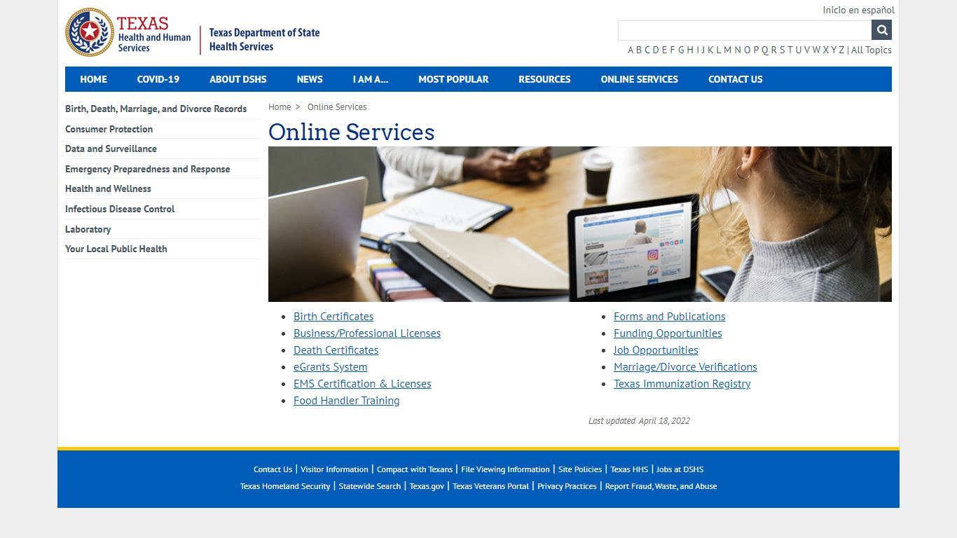 Online Services - Texas